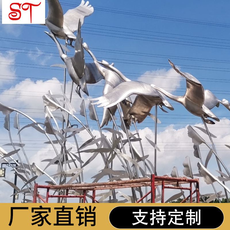 白鷺鳥動物雕塑定制廠家
